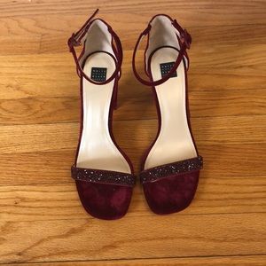 White House black market velvet pump